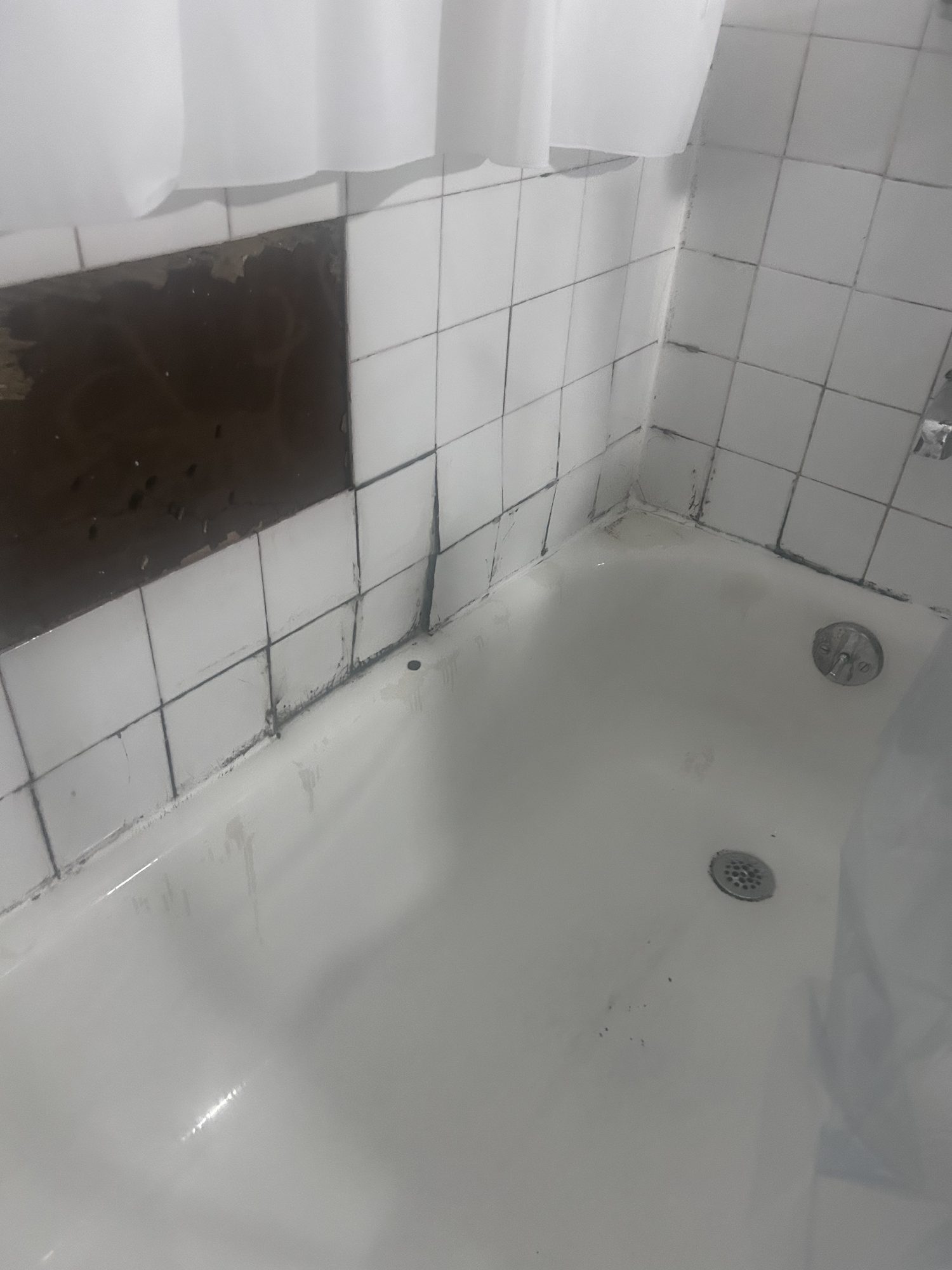 Subway Tile Bath — In Progress - before